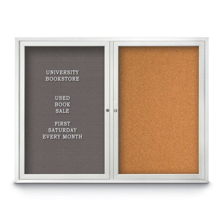 United Visual Products Corkboard, 72"x48", Surf/Gold UV434H-GOLD-SURF